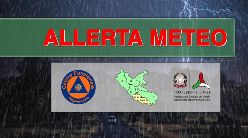 ALLERTA METEO per criticità idrogeologica BACINI COSTIERI SUD Meteo Lazio