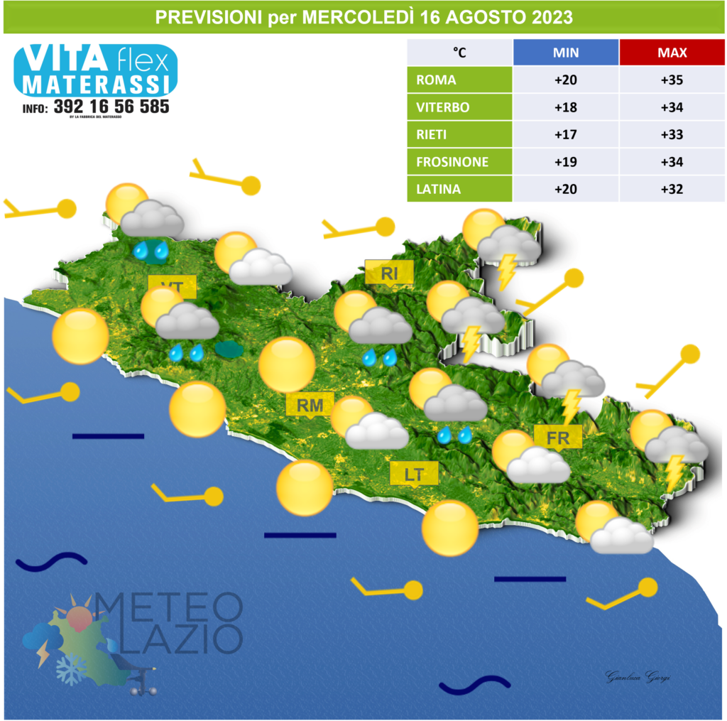 Bollettino Meteo Per OGGI 16 Agosto 2023 E DOMANI 17 Agosto 2023