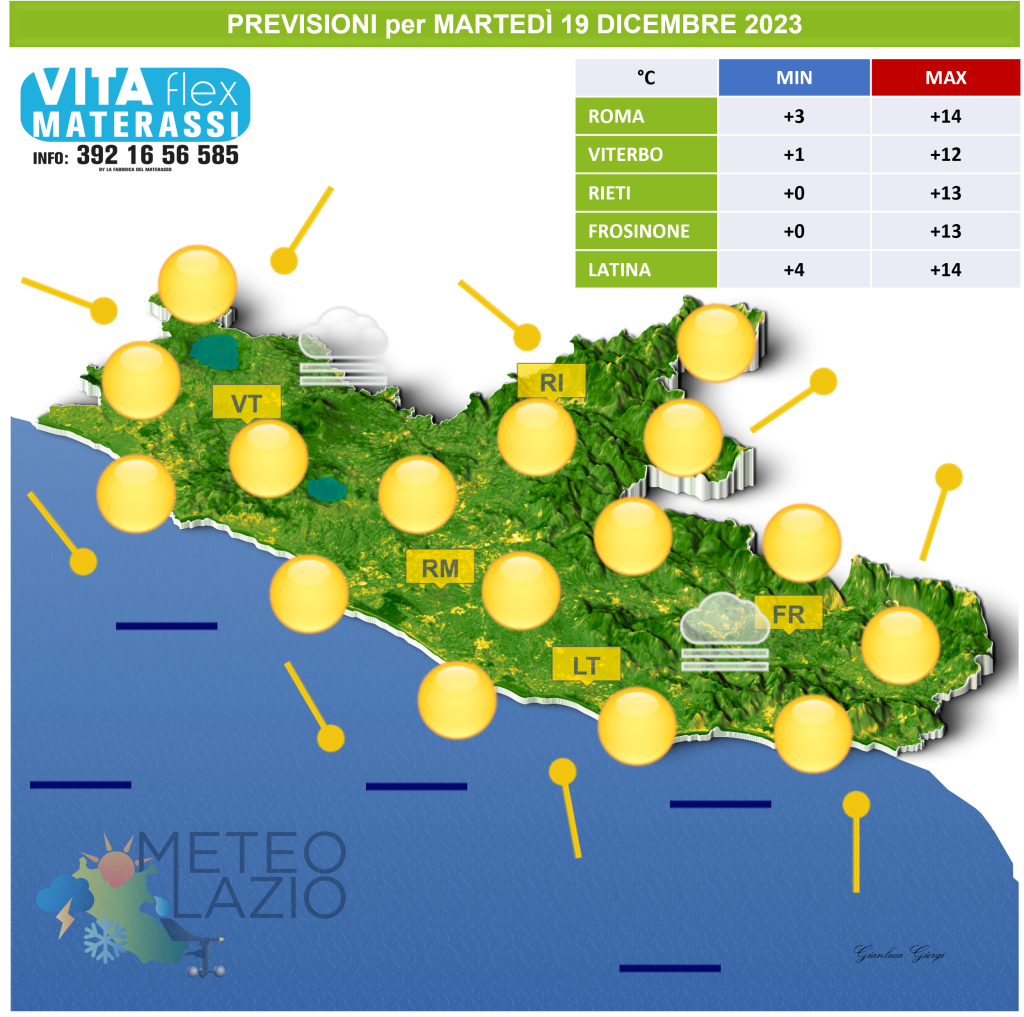 Bollettino Meteo Per OGGI 19 Dicembre 2023 E DOMANI 20 Dicembre 2023