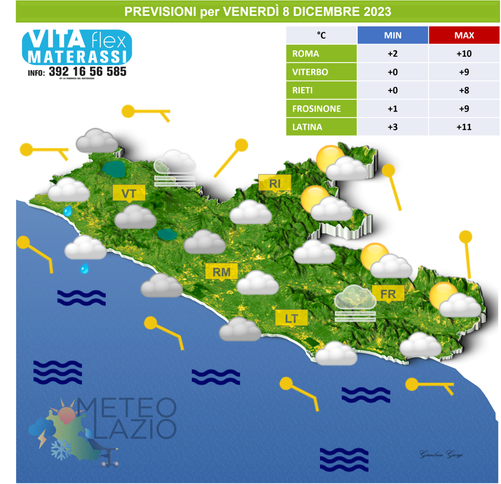 Bollettino Meteo Per OGGI 8 Dicembre 2023 E DOMANI 9 Dicembre 2023