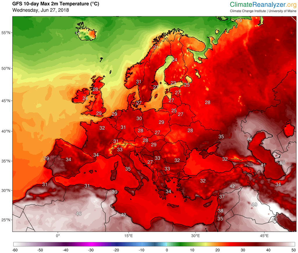 Anticiclone subtropicale all'esordio del mese di Luglio, temperature attese in forte aumento