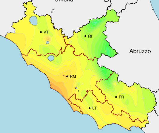 Novita Disponibili Mappe Interpolate Del Lazio In Tempo Reale Meteo Lazio