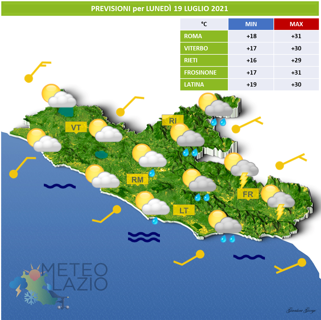 Bollettino Meteo Per OGGI 19 Luglio 2021 E DOMANI 20 Luglio 2021