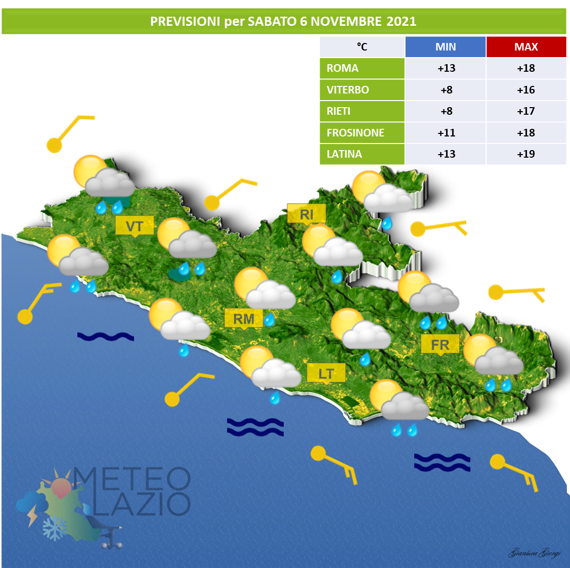 bollettino meteo per oggi 6 novembre 2021 e domani 7 novembre 2021