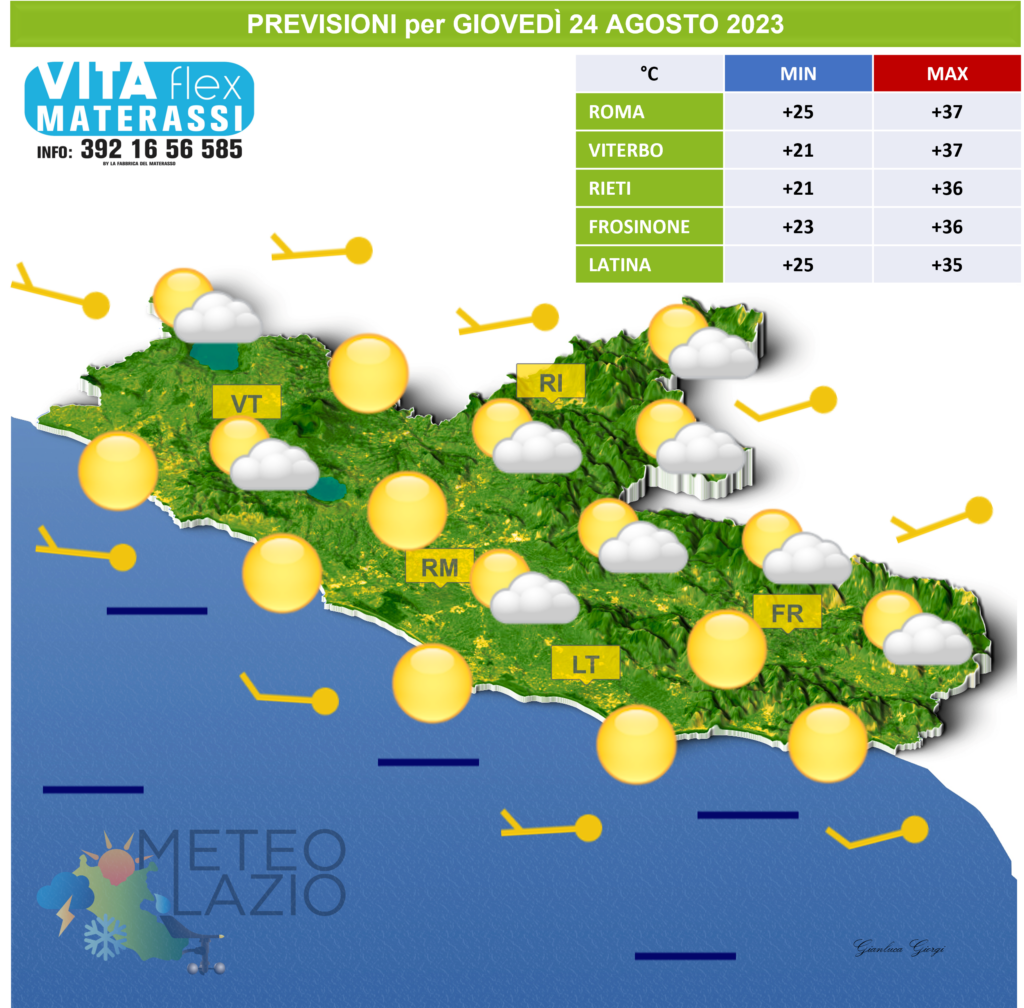 Bollettino Meteo Per OGGI 24 Agosto 2023 E DOMANI 25 Agosto 2023