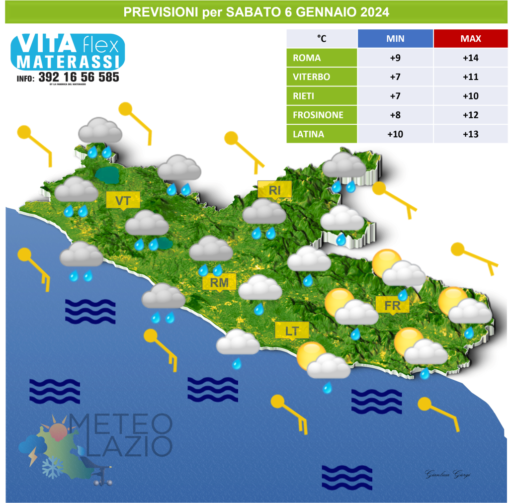 Bollettino Meteo per OGGI 5 Gennaio 2024 e DOMANI 6 Gennaio 2024