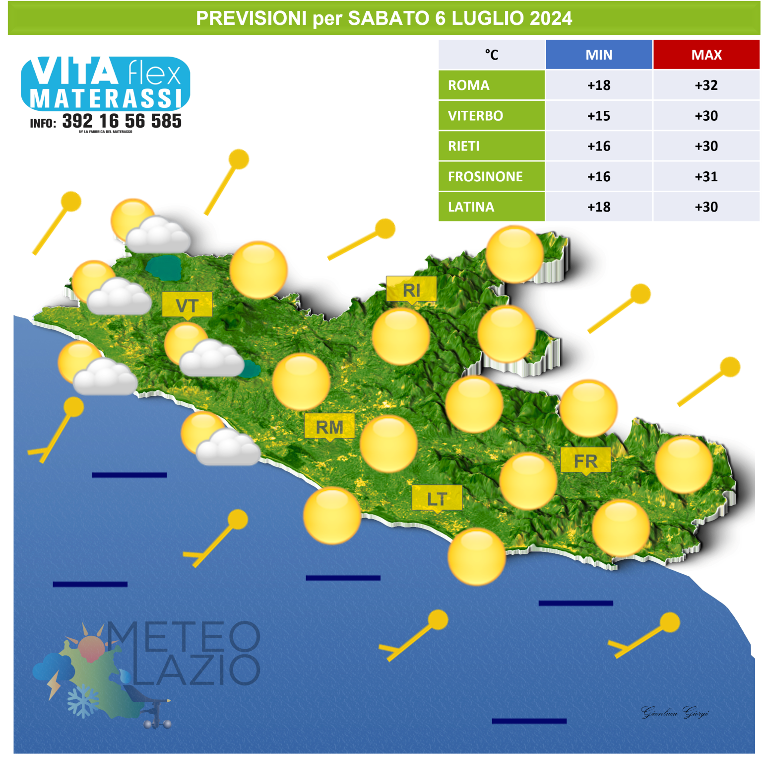 Bollettino Meteo per OGGI 6 Luglio 2024 e DOMANI 7 Luglio 2024